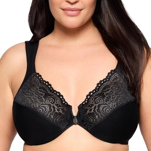 Glamorise Damen 1245 Plunge Bra, Schwarz, 115E