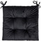 ZYBCQL Stuhlkissen Mit Bänder,Non Slip Samt Sitzkissen Gartenstuhl,Einfarbig Dick Getuftete Bodenkissen Dickes Stuhlauflage Kissen Für Home Office-Schwarz 35x35cm(14x14inch)