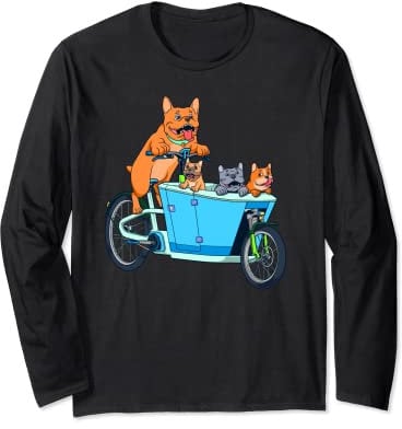 Süße Comic Hunde auf Cargo Fahrrad Langarmshirt