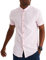 Leif Nelson Chemise d'été en lin pour homme - Manches courtes - Pour les loisirs et les affaires - Mélange de lin et de coton - Coupe droite, Rose, L