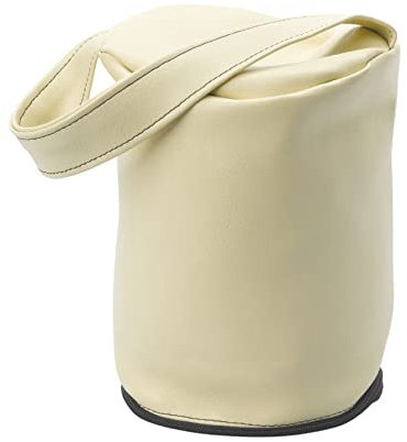 Classic Home Store Soft PVC Cylinder Doorstop Cover Leather Look Door Stopper Outer with Handle (Cream)