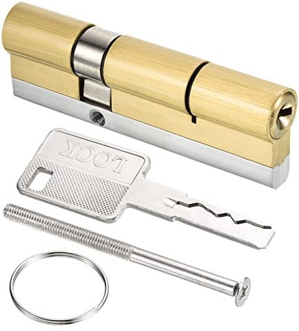 PATIKIL 32.5/62.5 (95mm Globale) Européen Double Serrure Cylindre, Porte Cylindre Serrure avec 8 Clés pour Bois Portes, Aluminium Portes