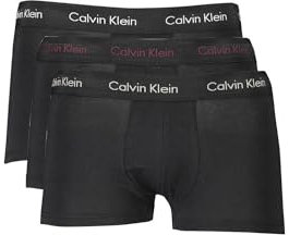 Calvin Klein Herren 3er Pack Boxershorts Low Rise Trunks Unterwäsche, Schwarz (B- White, Twny Port, Porpoise Logos), S