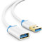 DeleyCON 3,0m Cavo di Prolunga USB 3.0 Super Speed - da Spina A a Presa A - Tecnologia Fino a 5 Gbit/s - Bianco/Blu