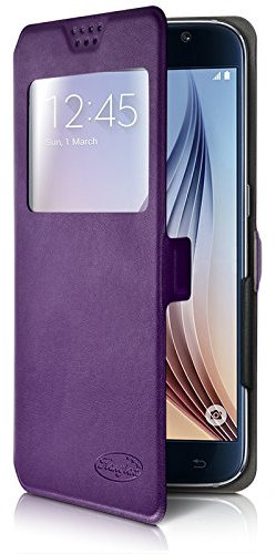 KARYLAX Etui S-View Universel S Couleur Violet pour Smartphone Logicom Link