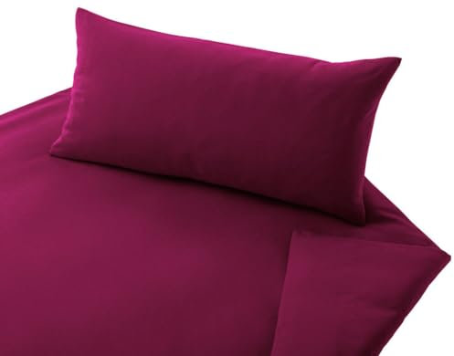 Cotonea Bio Jersey-Bettwäsche Uni Kissenbezug einzeln Farbe Sangria-I188 Größe 80x80 cm