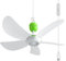 Roodike Mini ventilateur de plafond USB pour tente, 43,2 cm, ventilateur de plafond portable à suspendre pour tonnelle ou camping-car, cordon de 4 m de long avec bouton marche/arrêt, CC 5 V, vitesse