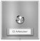 Aufputz-Klingel quadratisch in RAL 9007 Graualuminium mit austauschbarem Namensschild Größe: 10 x 10 cm