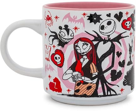 Silver Buffalo Disney The Nightmare Before Christmas Valentine's Town Stackable Ceramic Mug