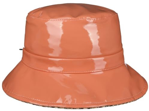 bedacht Lack Regenhut Stoffhut Fischerhut Damenhut Damen - Made in Italy Herbst Sommer Frühjahr Winter Frühling-Sommer Herbst-Winter - One Size apricot