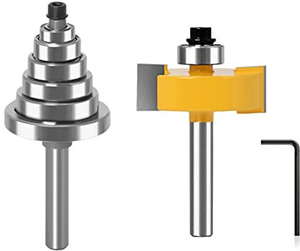 2 Stücke Rabbet Router Bit Mit 6 Lager Multi Falz Router Bit Werkzeuge Für Hartholz Weichholz Synthetische Bord Rabbet Router Bit