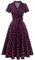 Wedtrend Cocktailkleid Rockabilly Kleider Damen Vintage Kleidung Damen Kleid Damen Elegant Petticoat Kleid Hepburn Stil WTP30001 NavyPinkFlower
