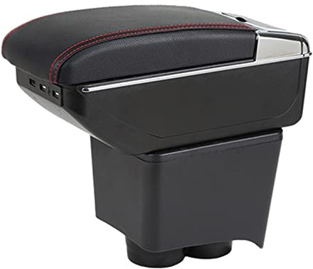 FREEZER Centre Armrest Glove Box Drawer Storage Box For Old Polo 9N/9N3 02-09 For Vivo 10- Dual Layer Car Armrest Cup Holder Center Centre Console Storage Box Tray Leather