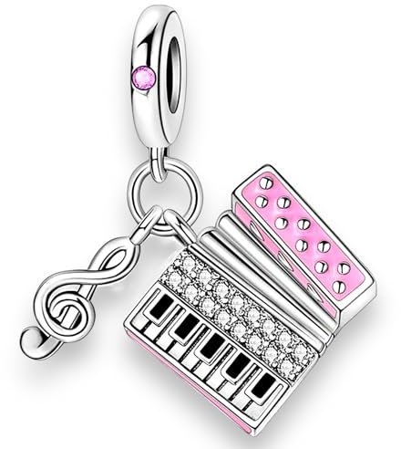 Streetculture Akkordeon Musikintrument Harmonika Ziehharmonika Quetsche Accordion Musik - Charm 925 Silber Bettelarmband Anhänger Zubehör Geschenk Sterlingsilber
