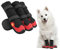 Hundeschuhe,4 Stück Hundeschuhe Pfotenschutz, Kurzer Stil wasserdichte Hundeschuhe Mit Rutschfester Gummisohle und reflektierenden Riemen, Atmungsaktiv Hundestiefel, Dog Shoes (Schwarz&Rot, 5#)