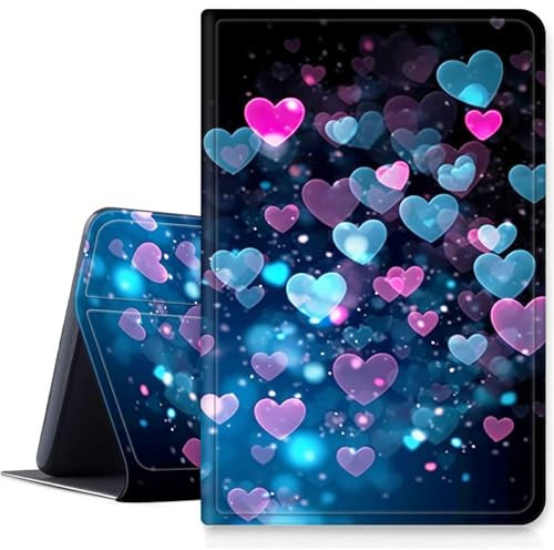 DIGTIALLL Case for Amazon Kindle Fire HD 8 Tablet (8th / 7th / 6th Generation - 2018, 2017 and 2016 Release) PU Leather Smart Protective Cover with Auto Sleep/Wake,Heart of Love