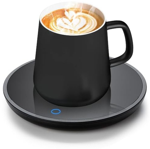 mizikuu Kaffeebecherwärmer, Tassenwärmer Elektrisch mit 2 Temperatureinstellungen Kerzenwärmer Intelligenter Teekannenwärmer mit Automatischer Abschaltung USB Getränkewärmer für Kakao Milch Kaffee