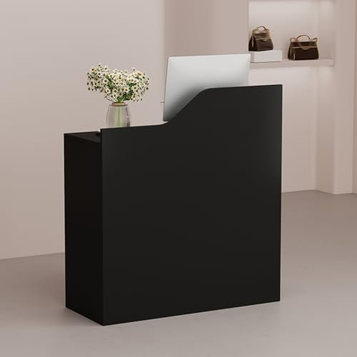 Leaceuv Empfangstheken,Rezeption,Rezeptionstheken,Empfangstheke, Schubladen,Empfangstresen,Tresen Bar Theke Messetheke,Modern Kassen Stehtisch,für Hausbar,Büro,Salon,Firmen,Klinik(Nero,80x40x95cm)