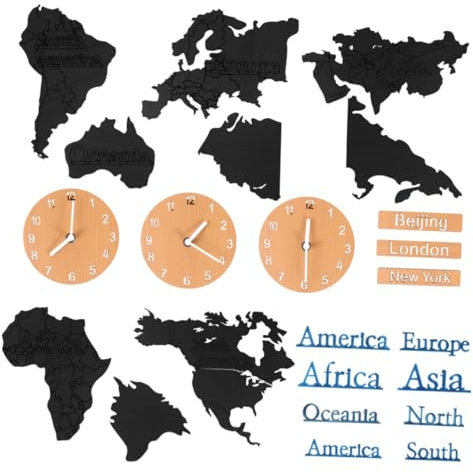 Zerodeko Wanduhr Mit Weltkarte Mehrfarbige Dekorative Kunstuhr Perfektes Für Wohnzimmer Und Schlafzimmer