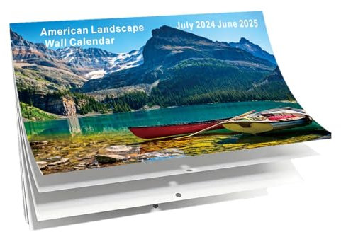 Wandkalender Querformat 2024-2025, 12 Monate, quadratischer Kalender, , quadratischer Wandkalender 2024, Wandkalender Dekoration mit schönen Fotos für Schlafsaal, Schlafzimmer, Arbeitsbereich,