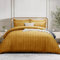 Simply Amelia Set di biancheria da letto super king size, copripiumino a righe in raso, con federe, ultra morbido, ipoallergenico (ocra, 220 x 260 cm)