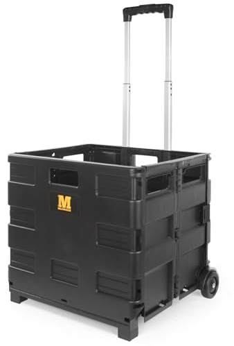 MaxWorks 51051 Faltbarer Rollwagen für Lehrer, multifunktionaler Lehrer-Dolly mit extra Stauraum, robusten Rädern und leicht zu faltendem Design für Klassenzimmer, Büro, Einkaufen