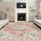 XSIVOD Orange Living Room Rug, Washable Area Rugs for Bedroom, Non Slip Vintage Rugs for Dining Room Home Office, Soft Low Pile Floral Rug Accent Floor Carpet for Home Decor, 180 x 270 cm