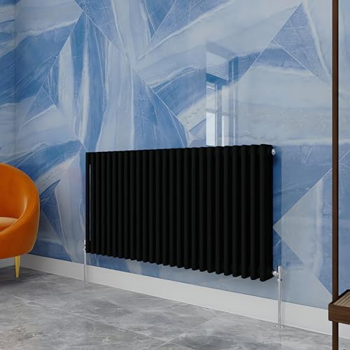 Traditional Household Cast Iron Radiator,Black Horizontal 600X1190mm 3 Column Suitable for Multi-Room Central Heating