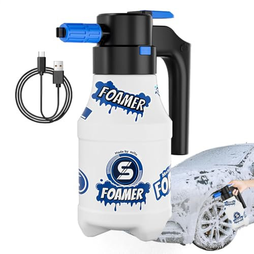 Pulverizador eléctrico de espuma de 1,5 l – Pulverizador de espuma para lavado de coches, pistola de espuma de lavado de coche, carga USB, pistola de espuma eléctrica de alta presión, pistola de