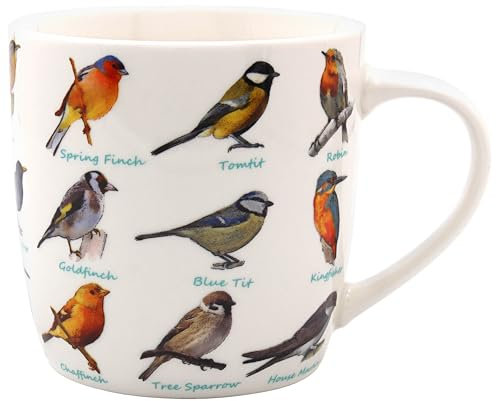 The Leonardo Collection Birds Mug, Tea and Coffee Mugs for Hot Drinks | Fine China Printed Mugs for Kitchen & Home | Reusable Ceramic Cups for Every Occasion | Birthday Gifts for Women & Men