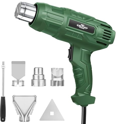 1500W Dual-Temp Heat Gun Kit, Hot Air Tool with 4 Nozzles