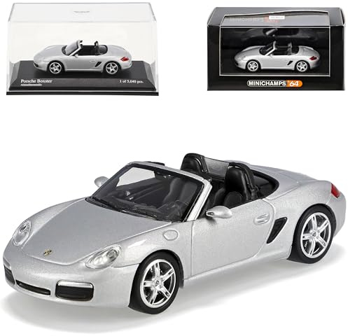Generisch Porsche Boxter 987 Cabrio Arktis Silber 1/64 Minichamps Modell Auto Modellauto