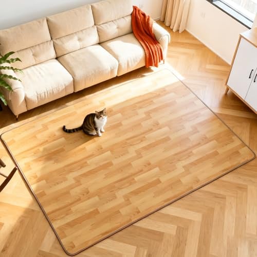 NujorWarm Electric Heated Carpet 150x200cm PVC Leather Heating Mat, Indoor Heater Floor Mat with Timer Fast Warm Up Easy Clean for Office, Living Room, Study Room, Play Room 220V 1200W DQ