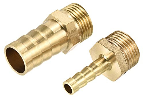 QUARKZMAN Messing Schlauch Fitting Anschluss Adapter 14mm Schlauch x G3/8 6mm Schlauch x G3/8 Außengewinde Rohr 4in 1 Set