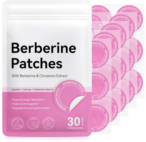 Berberine Patches 30Pcs, Berberine & Cinnamon Extract, Vegan