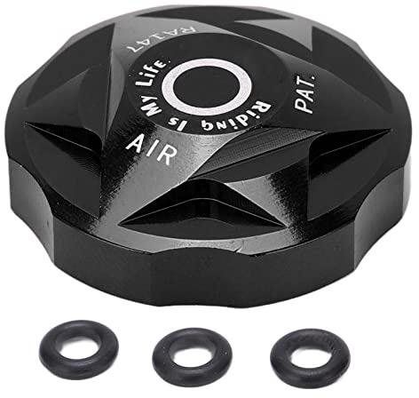 Fahrrad -Vordergabelungskappe, Luftkammerabdeckung Fahrradfederung Abdeckung Gabel Gasventil -Kappe Aluminiumlegierung Schulterschutzteile für Mountain Bike Road Bike (Schwarz)