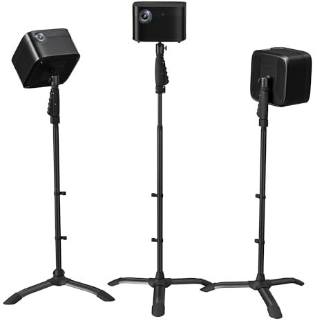 ETHU Projector Floor Stand with One-Hand Height Adjustment 94-112cm | Heavy-Duty Tripod Base, Safety Lock and 15kg Capacity for Home Cinema, Studio and Office Use