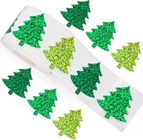 500 Stück Sticker Weihnachten Glitzer,Aufkleber Weihnachten Weihnachtens DIY Aufkleber Für Karte Machen, Weihnachtsstickers