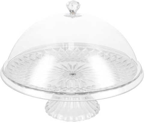 xianynow Tortenplatte mit Deckel, 30 cm Rund Patisserie, Multifunktional Kunststoff Tortenständer, Kuchenglocke Kuchenständer, Wiederverwendbar, Transparent, für Küchen