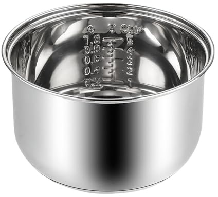 Edelstahl Innentopf für Reiskocher mit Skalierungsdesign Edelstahl Innentopf für Reiskocher Klein Stainless Steel Inner Pot Geeignet Zum Kochen Von Reis Suppe Und Kuchen (11x18.5cm)