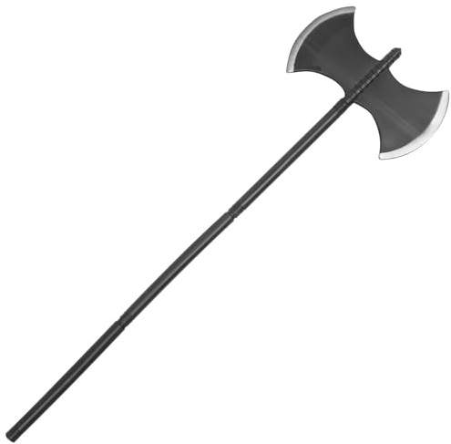 MAGICLULU Hache Double Face en Plastique Noir pour Halloween Surface Lisse et Légère, Accessoire Sûr et Réaliste pour Performance sur Scène et Déguisement Garçon et Filles