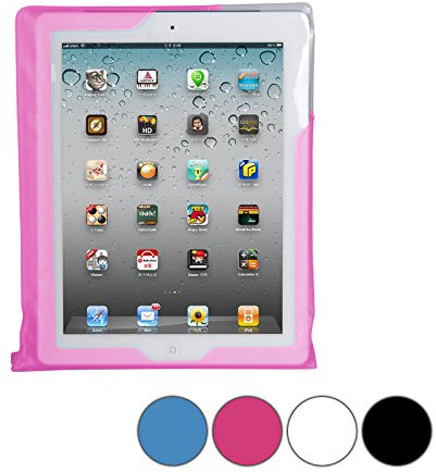 DiCAPac WP-i20 Wasserdichte Hülle für Apple iPad 1/2/3/4 & iPad Air 1/2 in Pink (Doppel-Klettverschluss, IPX8-Zertifizierung zum Schutz vor Wasser bis 5 m Tiefe; integrierter Airbag treibt auf dem Wasser & schützt das Gerät; extraklare Polycarbonat-Fotolinse; integrierte Handschlaufe & Ständer)