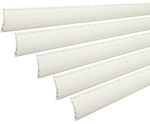 5 x Rollladenpanzer Lamelle Profil Ersatz für Rollladen Rolladen Ersatzlamelle in Mini oder Maxi, Farbe: grau, weiß oder beige (weiß [46], K37P - 198cm)