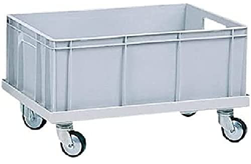 neoLab ABS Behälter-Rollwagen für 60cm x 40cm Wannen, Dunkelgrau, 650mm x 450mm x 180mm