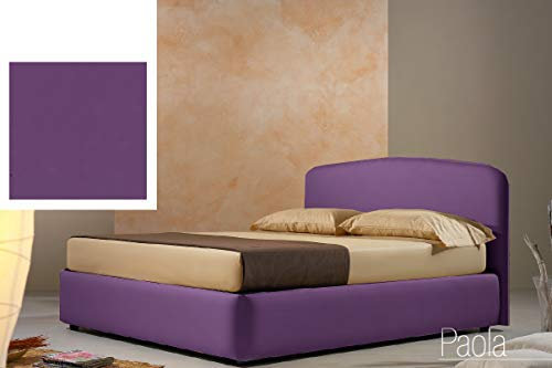 Dafne Italian Design Letto matrimoniale contenitore, similpelle, viola - 178x210x114 cm - per materasso 160x190-100% Made in Italy