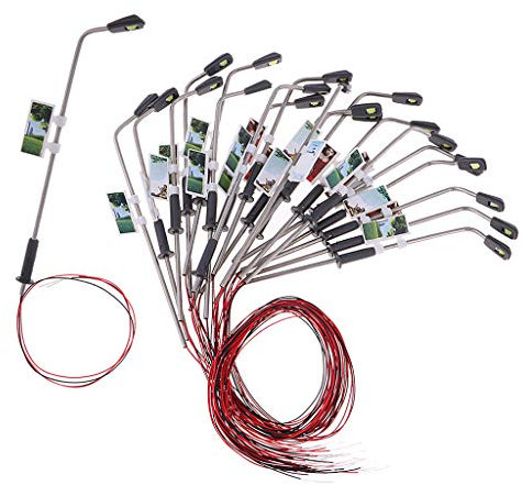 Fenteer 20 Stücke Ho 1:200 Gradeinteilung Straßenlaternen Straße Lampe Landschaft Eisenbahn Zubehör