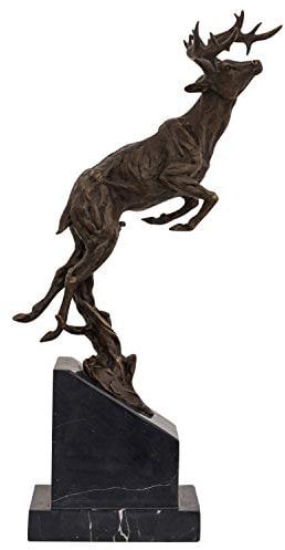 aubaho Bronzeskulptur Bronze Hirsch REH Figur Bronzefigur Statue Skulptur Antik-Stil
