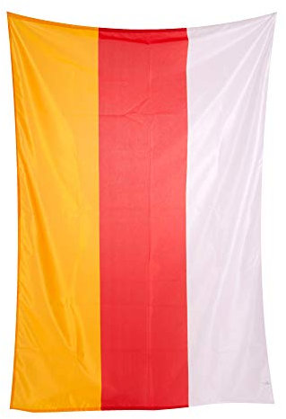 Fahnen Kössinger, Bannerfahne mit Hohlsaum, fertig montiert an Querstab, Fahne Bundesland Kärnten ohne Wappen, hochwertiger Siebdruck, brillante Farben, gold-rot-weiß, 150 x 400cm, 6,0 m² Fläche