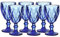 WHOLE HOUSEWARES Colored Glass Drinkware | 9.5 Ounce Water Glasses | Diamond Pattern Cobalt Blue 1 6 Count (Pack of 1)