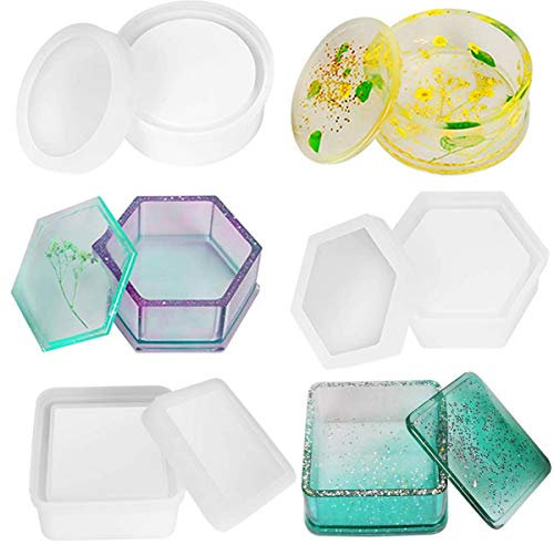 Silikonform Gießform,Biluer 3PCS Epoxidharz Formen Resin Casting Moulds Gießform Resin Schmuck Schimmel Für Beton DIY Untersetzer/Blumen Topf/Aschen Becher/Stift Kerzen Seifen Halter (Veranstalter)